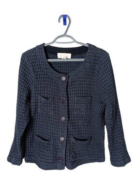 Mod O Doc Textured Waffle Knit Cardigan Blazer Navy Size‎ Medium